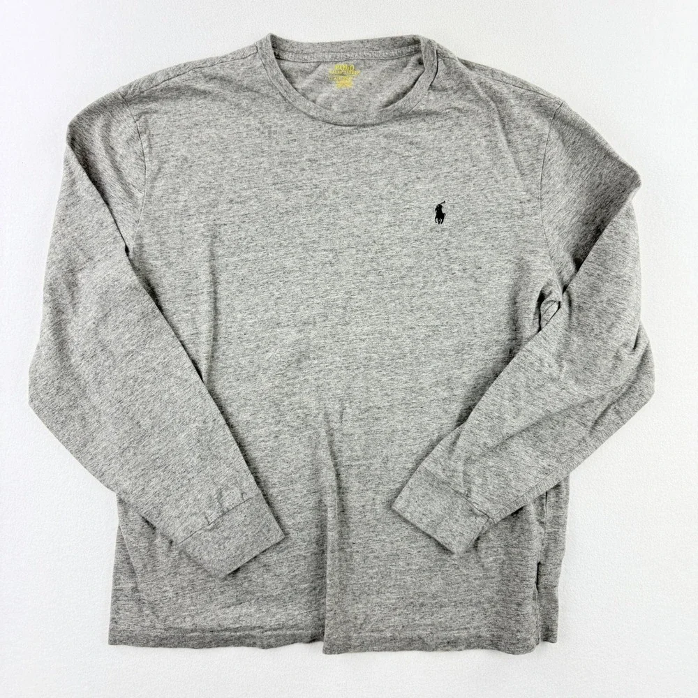 POLO RALPH LAUREN Long Sleeve Tee Tshirt Mens Size Large Classic‎ Fit Blue Pony